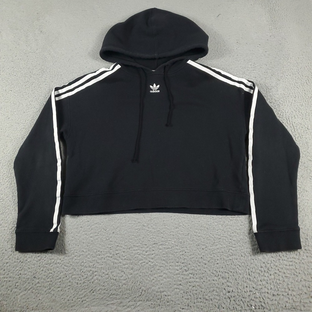 Adidas Sweater Womens Size XS Black Pullover Hoodie Sweatshirt